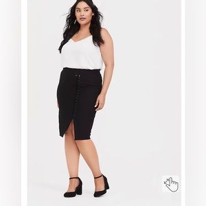 Black Lace Up Pencil Skirt